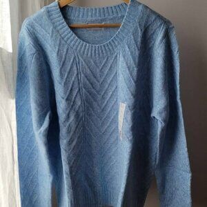NWT - Croft & Barrow Pullover Knit Sweater - XL Sky Blue Heather